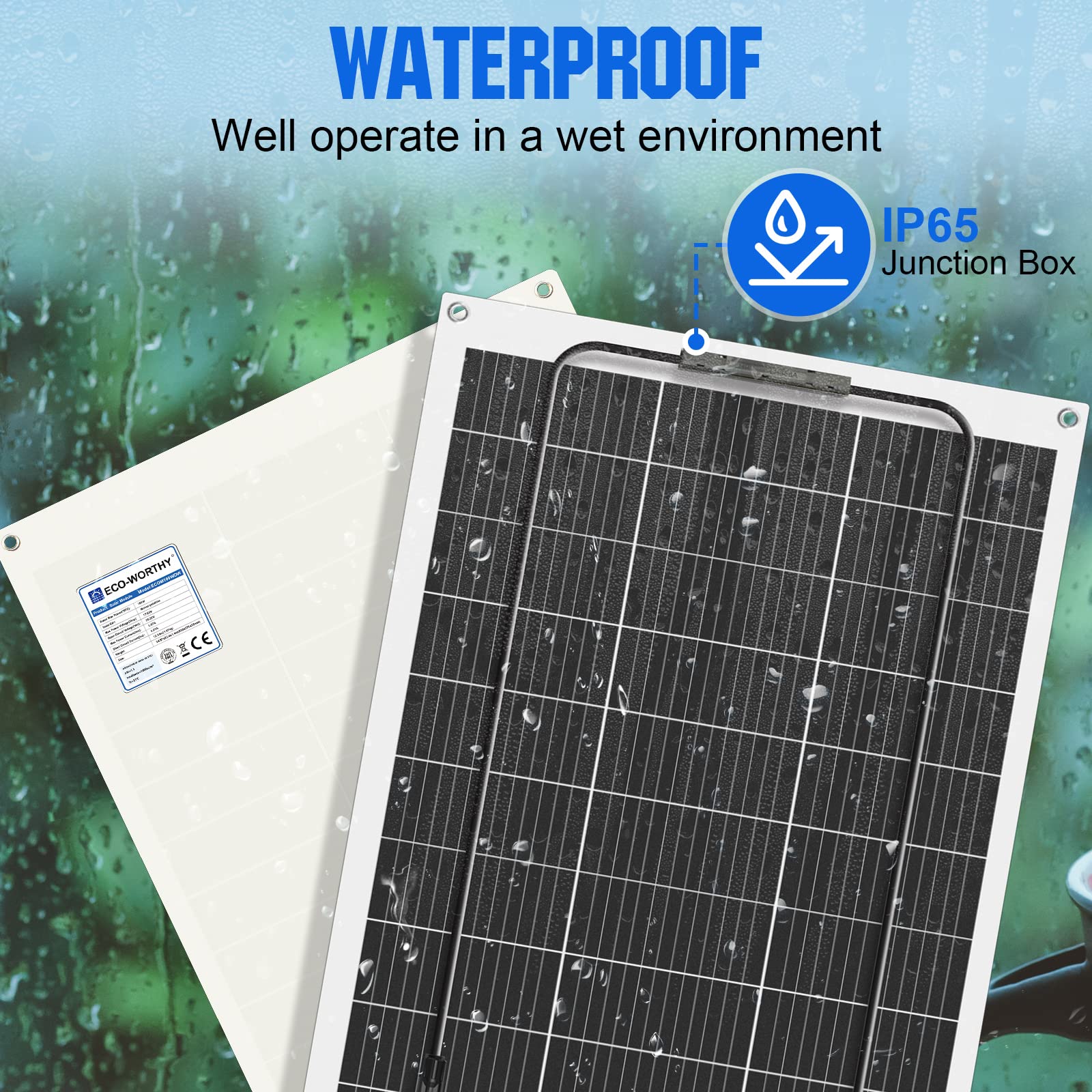 ECO-WORTHY 8pcs 130Watt 12 Volt (1040W) Flexible Solar Panels Waterproof Monocrystalline Lightweight Solar Panel for RV, Boats, Cabin, Roofs, Curved Surfaces - Image 4