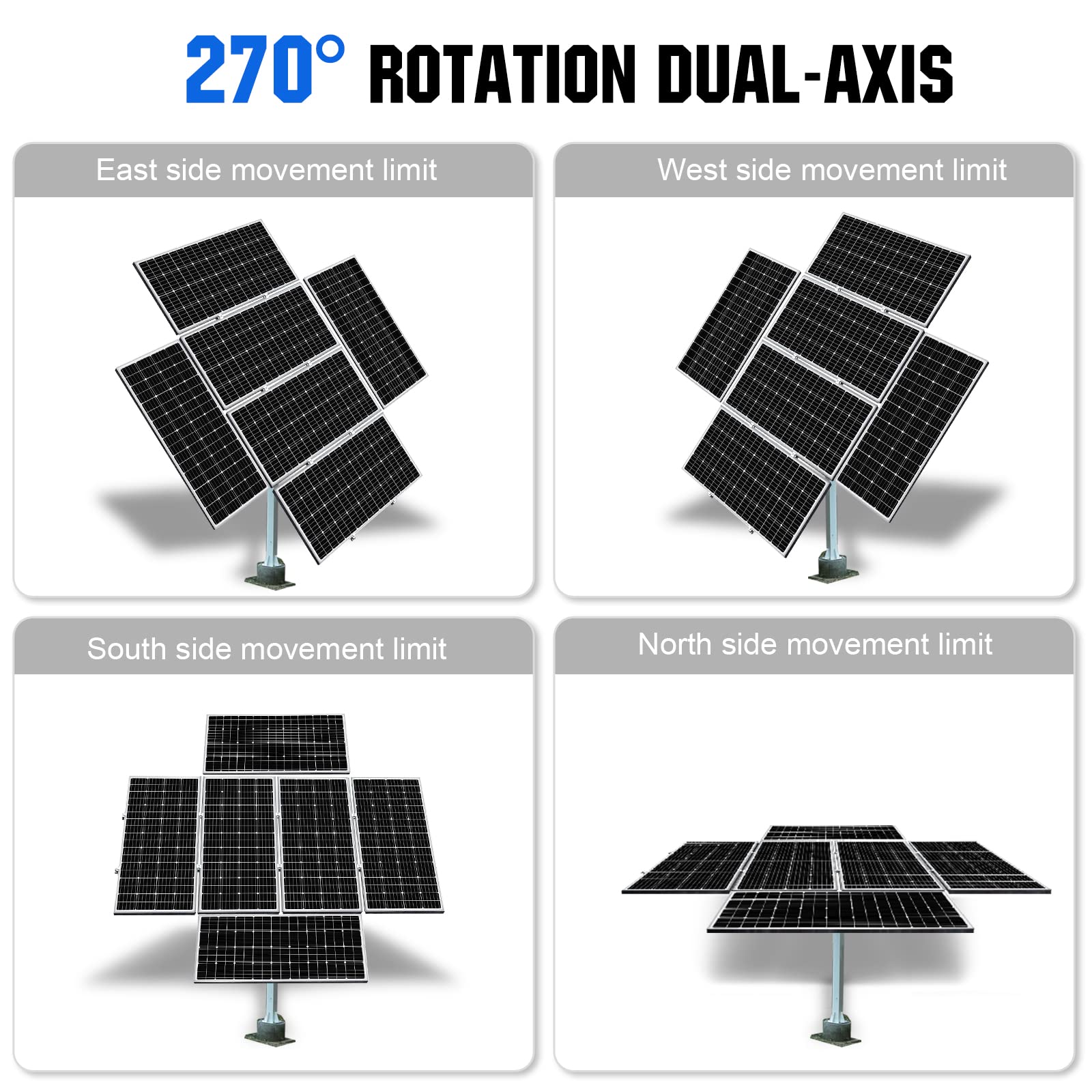 ECO-WORTHY Solar Panel Dual Axis Tracking System (Increase 40% Power) with Tracker Controller, Complete Solar Tracker Kit, Ideal for Different Solar Panels, for Yard/Farm/Field - Image 6