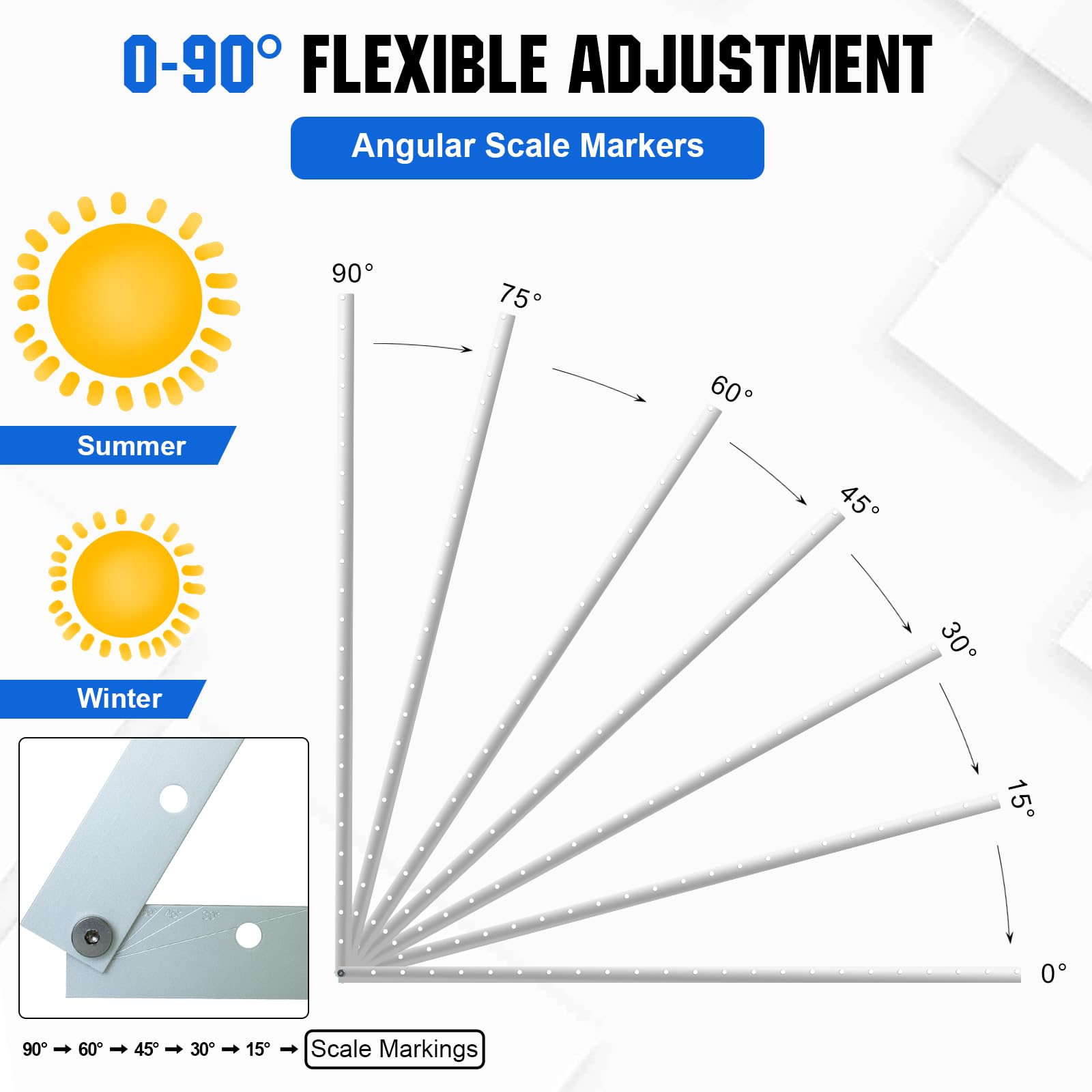 ECO-WORTHY Upgraded 45in Solar Panel Mount Brackets, with Foldable Tilt Legs, Suitable for 2pcs 100W/1pcs 200W 300W 400W Solar Panels,Adjustable Mounting Brackets Kits for RV, Roof, Boat, and Off-Grid - Image 5